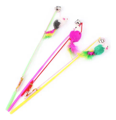 Varilla Peluche Bola con Plumas 40cm