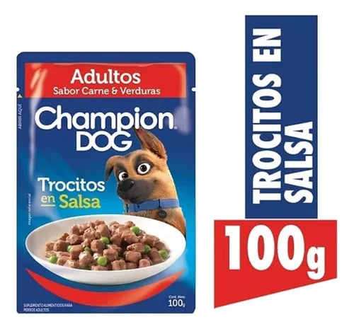 Champion Dog Pouch Sabor Carne y Verduras 100g