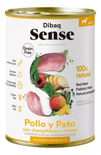 Alimento Humedo Pollo & Pato Perro Adulto LATA 380gr - Dibaq Sense