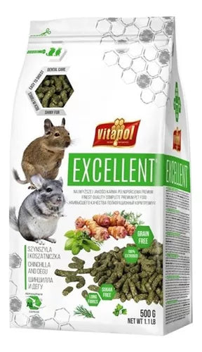 Alimento Excellent Para Chinchillas y Degus 500g