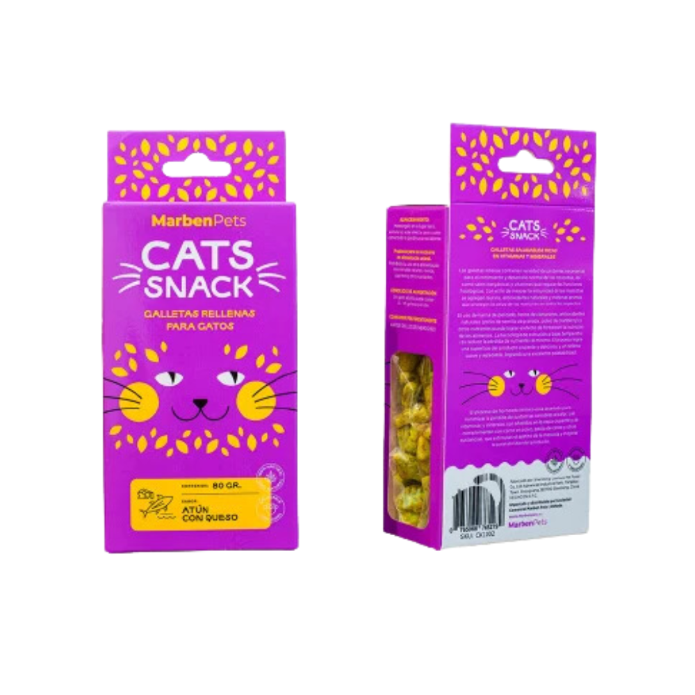 Cats Snack Galletas Rellenas Atún y Queso 80g