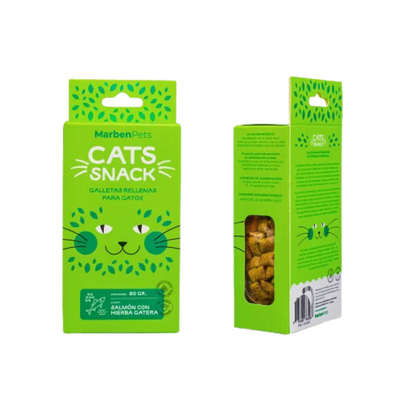 Cats Snack Galletas Rellenas Salmon y Hierba Gatera 80g