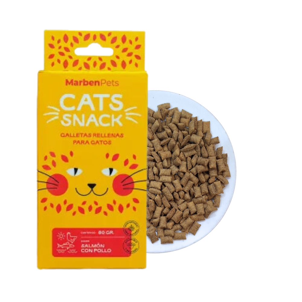 Cats Snack Galletas Rellenas Salmon y Pollo 80g