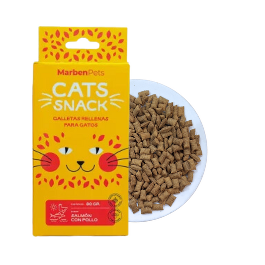 Cats Snack Galletas Rellenas Salmon y Pollo 80g