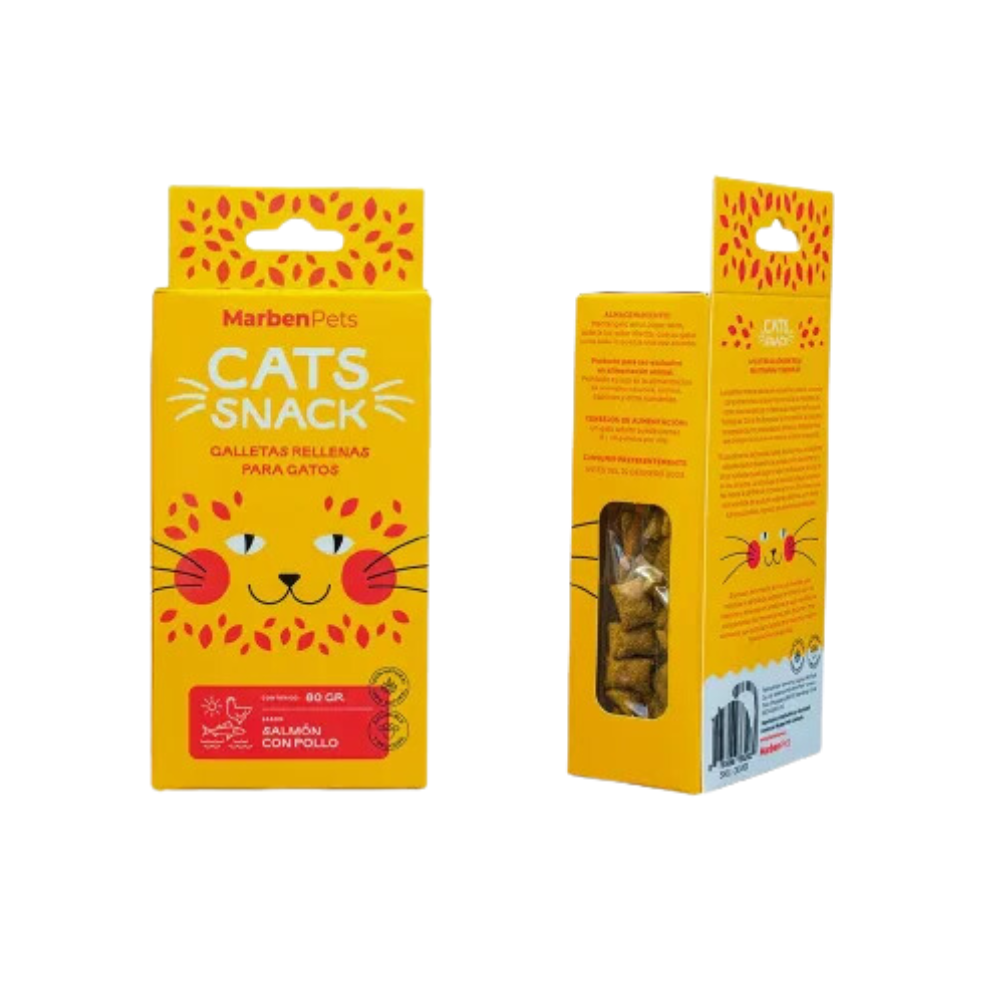 Cats Snack Galletas Rellenas Salmon y Pollo 80g