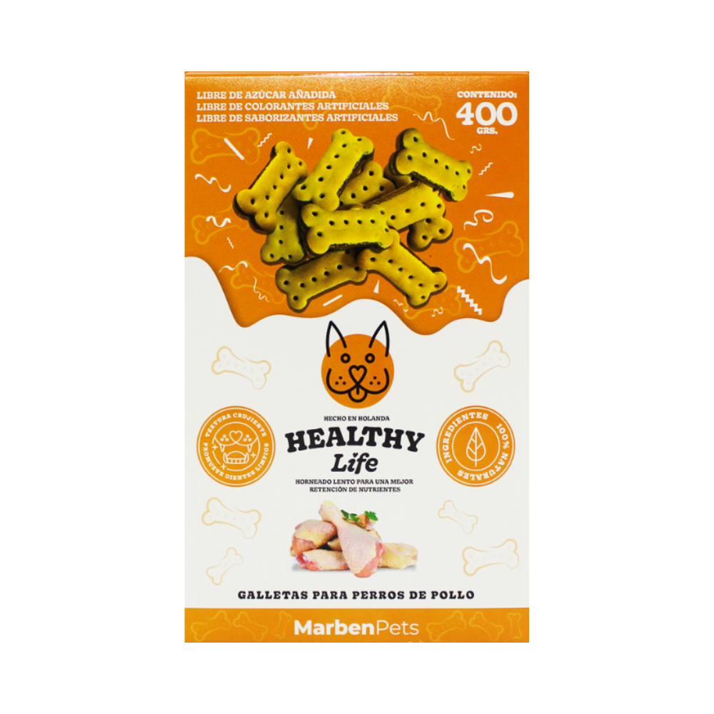 Galletas Para Perro Healthy Life Happer Mix Sabor Pollo 400g