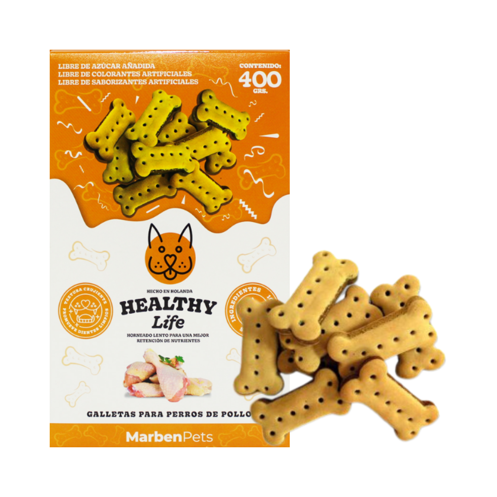 Galletas Para Perro Healthy Life Happer Mix Sabor Pollo 400g