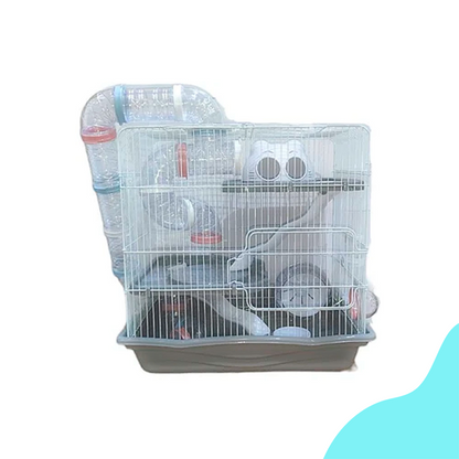 Jaula Hamster 3 Pisos con Tubos XXL (45x30x45)