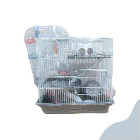 Jaula Hamster 3 Pisos con Tubos XXL (45x30x45)