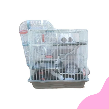 Jaula Hamster 3 Pisos con Tubos XXL (45x30x45)