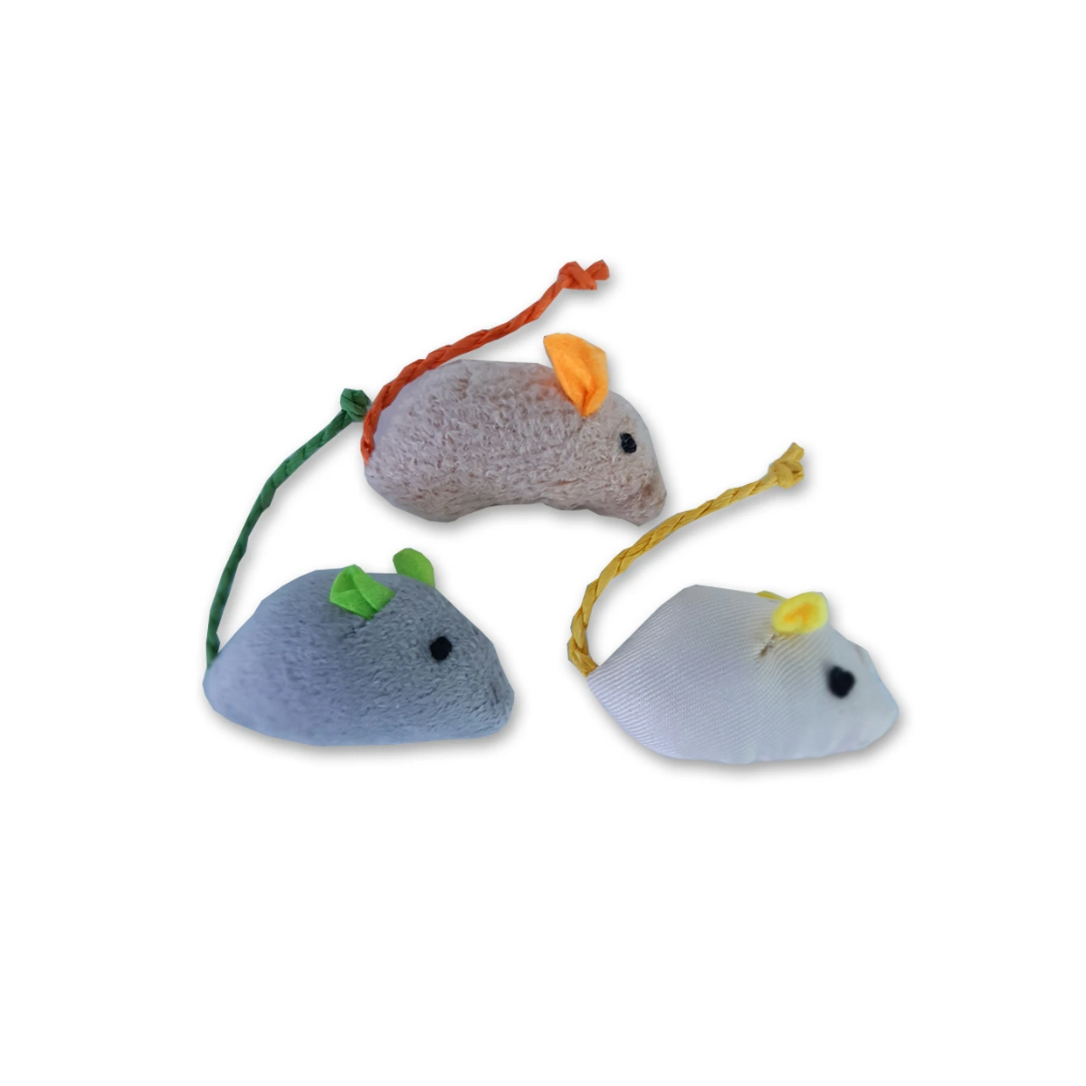 Juguete 3 Ratones de Peluche 6cm