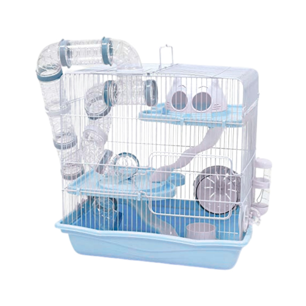 Jaula Hamster 3 Pisos con Tubos XXL (45x30x45)