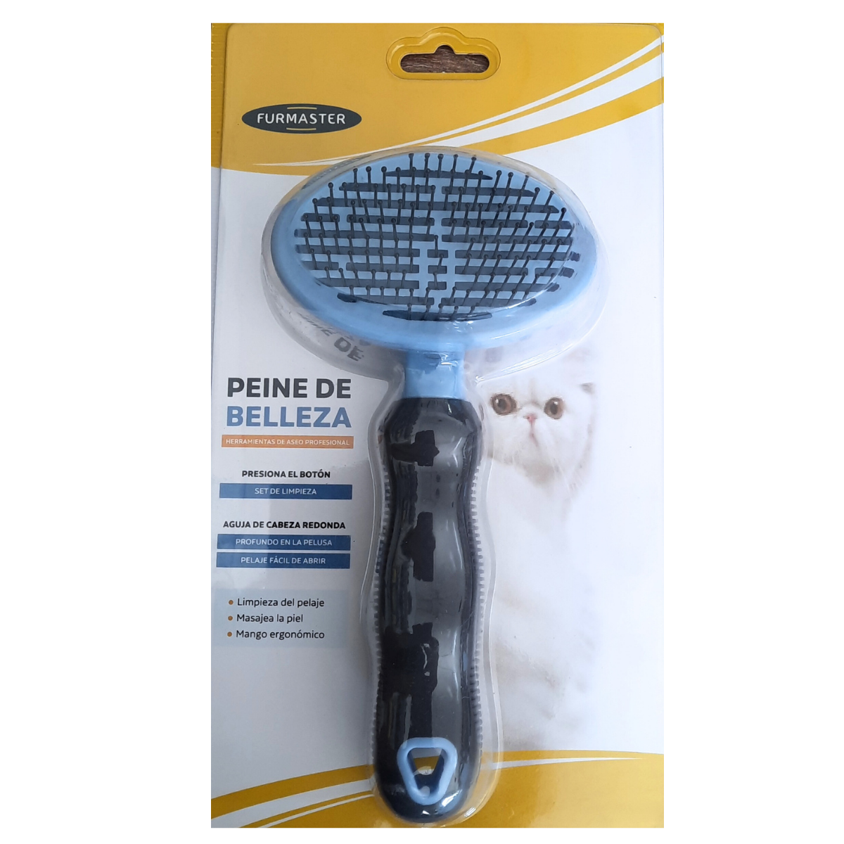 Peine para mascotas con palanca expulsador de pelos S