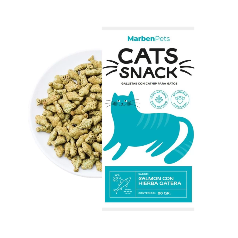 Cats Snack Galletas con Hierba Gatera Salmón con Hierba Gatera 80g