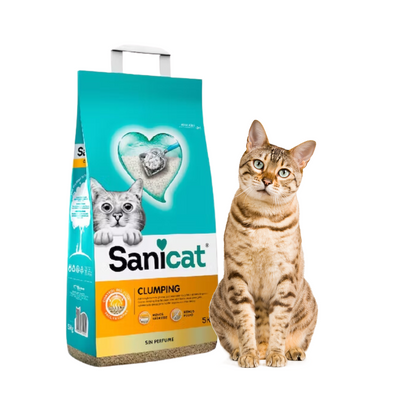 Arena Sanitaria Aglutinante Sanicat Clumping 5kg Sin Perfume