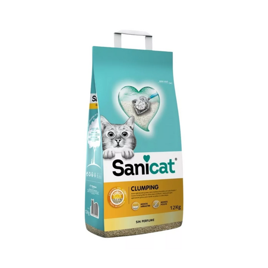 Arena Sanitaria Aglutinante Sanicat Clumping 12kg Sin Perfume