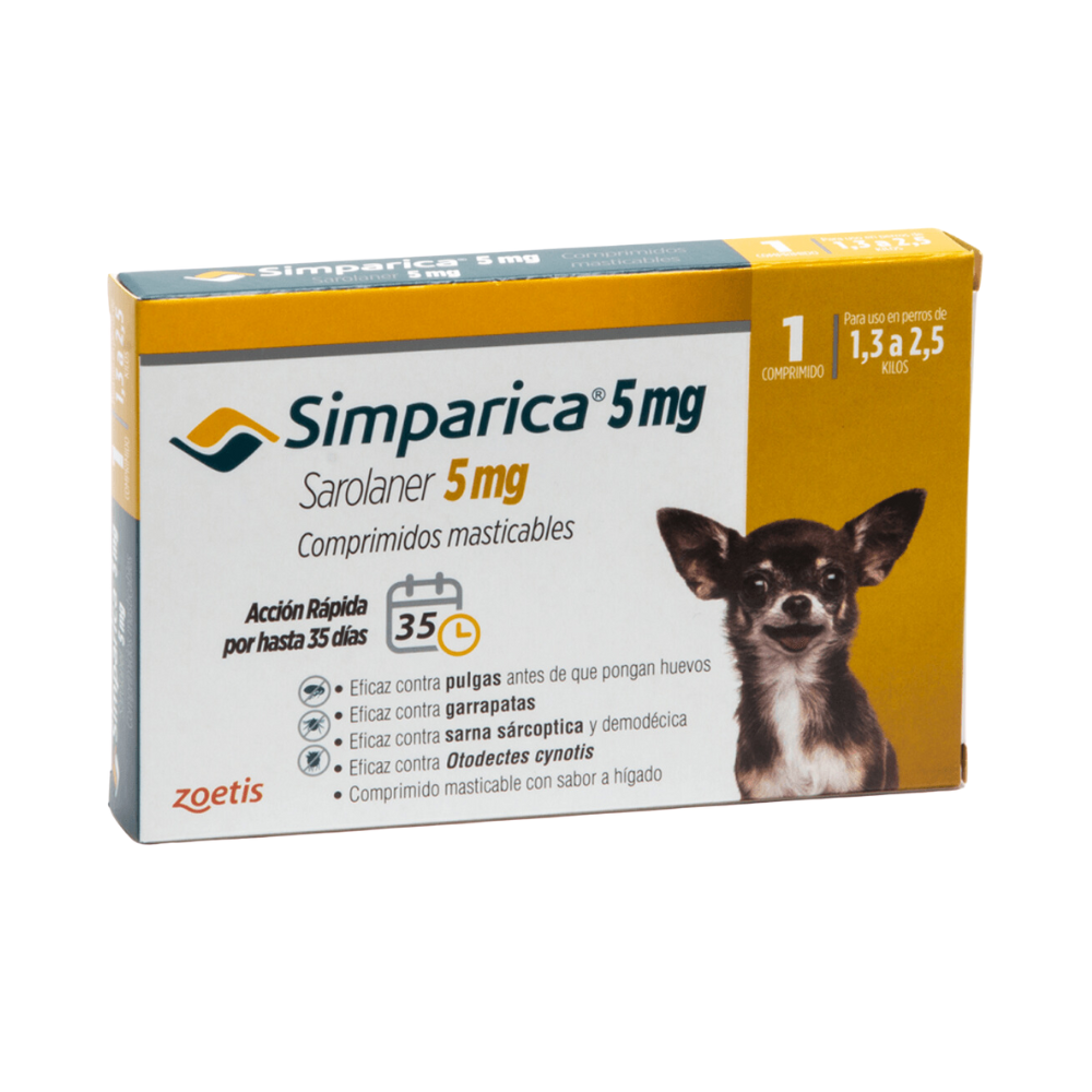 Simparica Masticable 5mg 1.3-2.5kg (1 Comp)