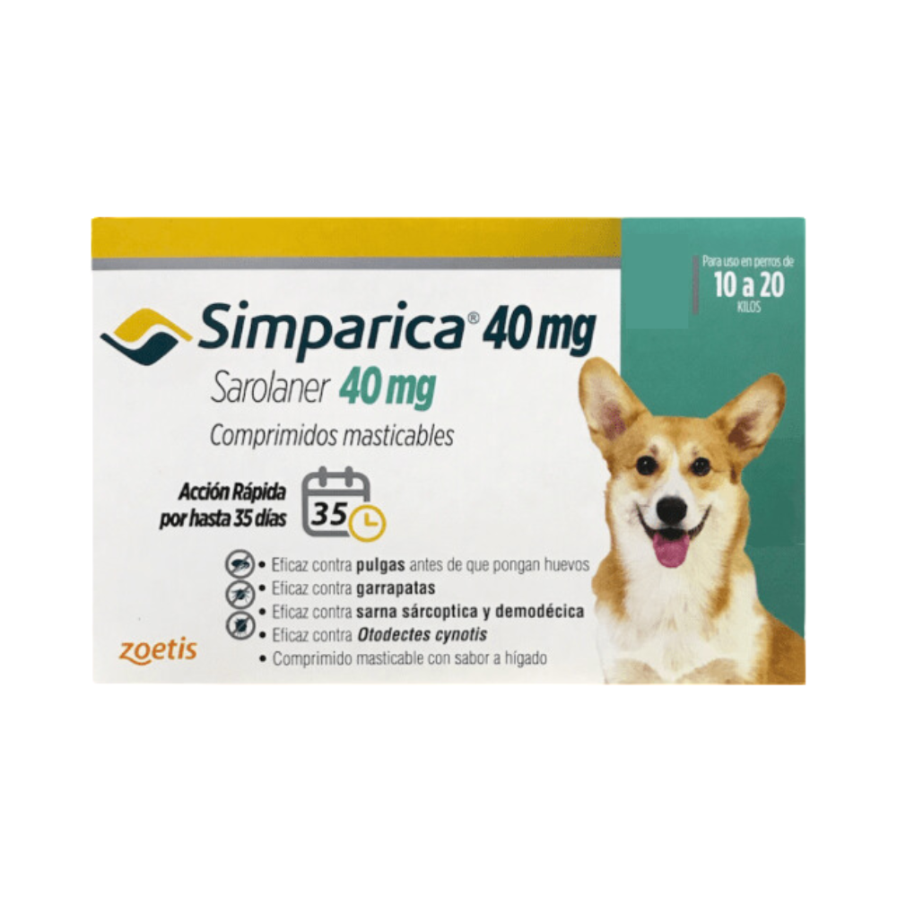 Simparica Masticable 40mg 10-20kg (1 Comp)