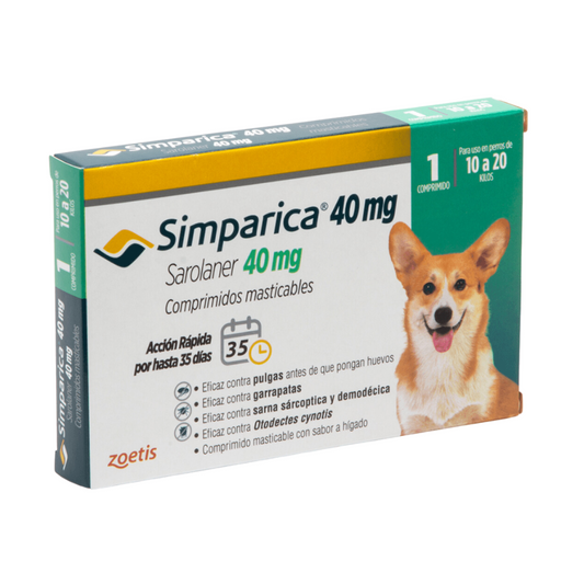 Simparica Masticable 40mg 10-20kg (1 Comp)