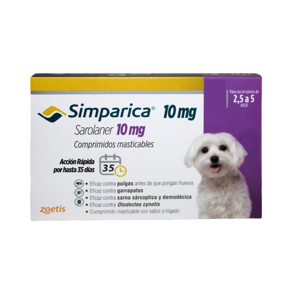 Simparica Masticable 10mg 2.5-5kg (1 Comp)