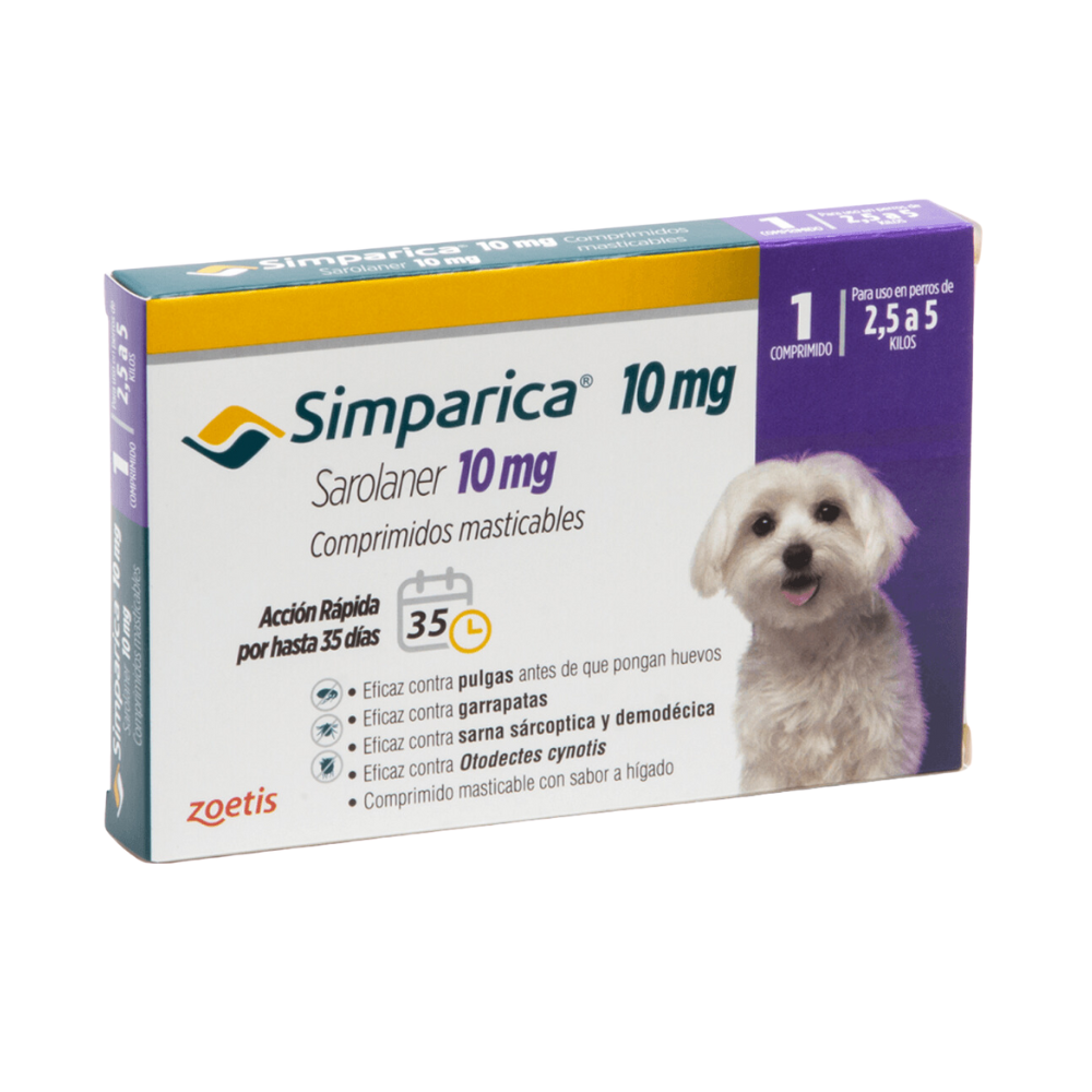 Simparica Masticable 10mg 2.5-5kg (1 Comp)