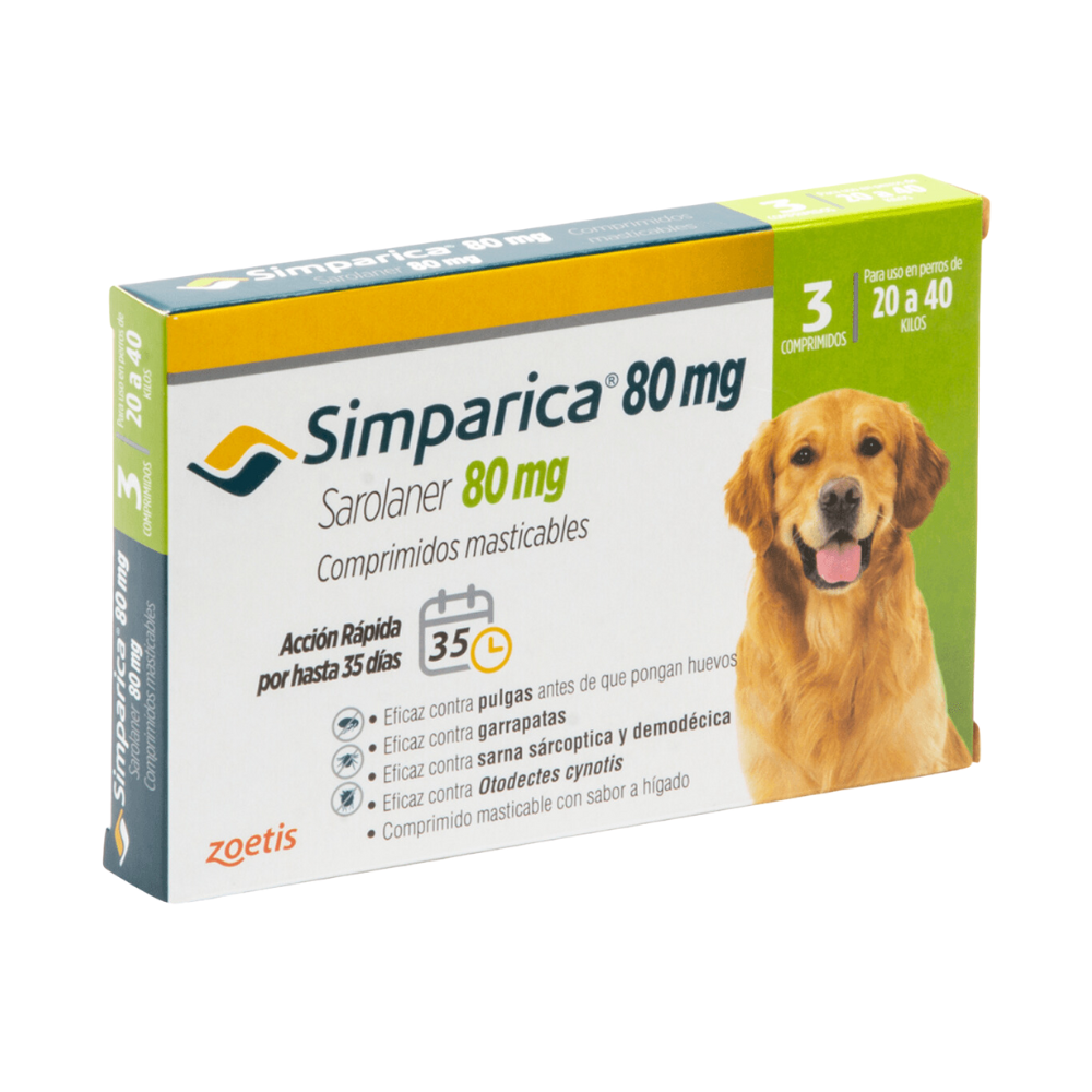 Simparica Masticable 80mg 20.1-40kg (3 Comp)