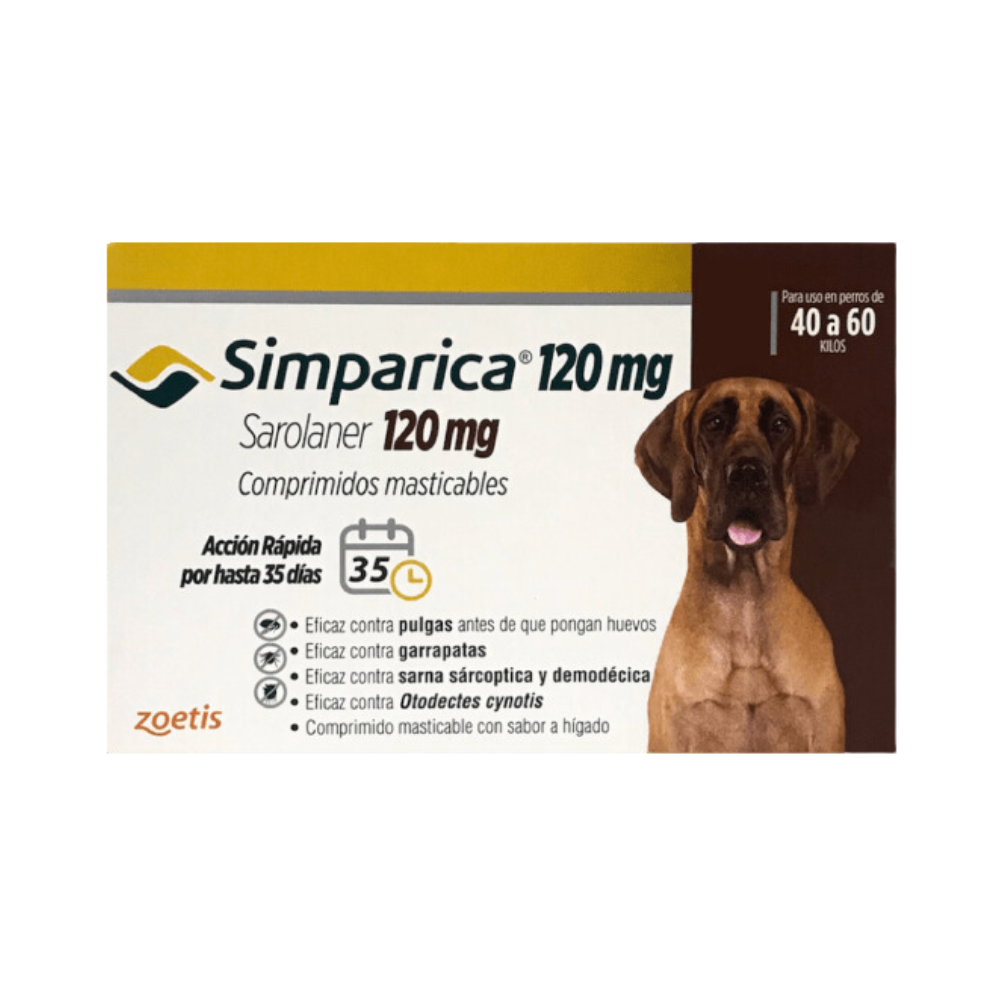 Simparica Masticable 120mg 40-60kg (3 Comp)