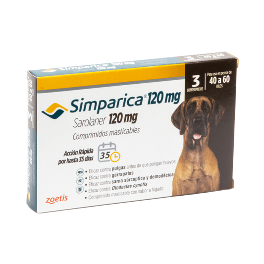 Simparica Masticable 120mg 40-60kg (3 Comp)