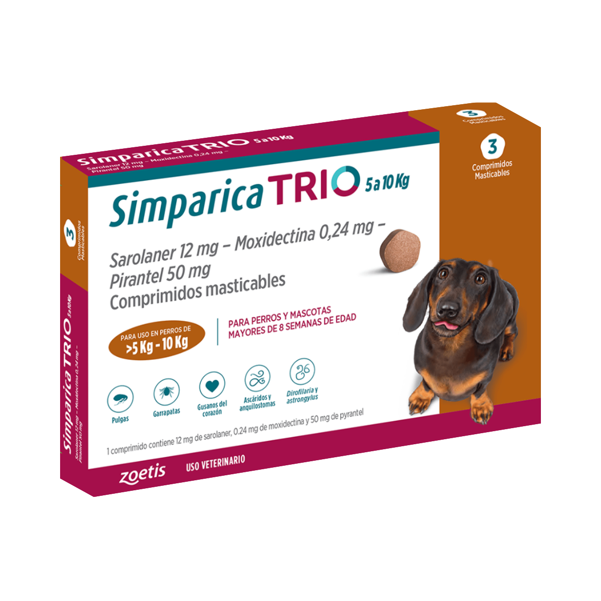 Simparica Masticable TRIO 5-10kg (3 Comp)