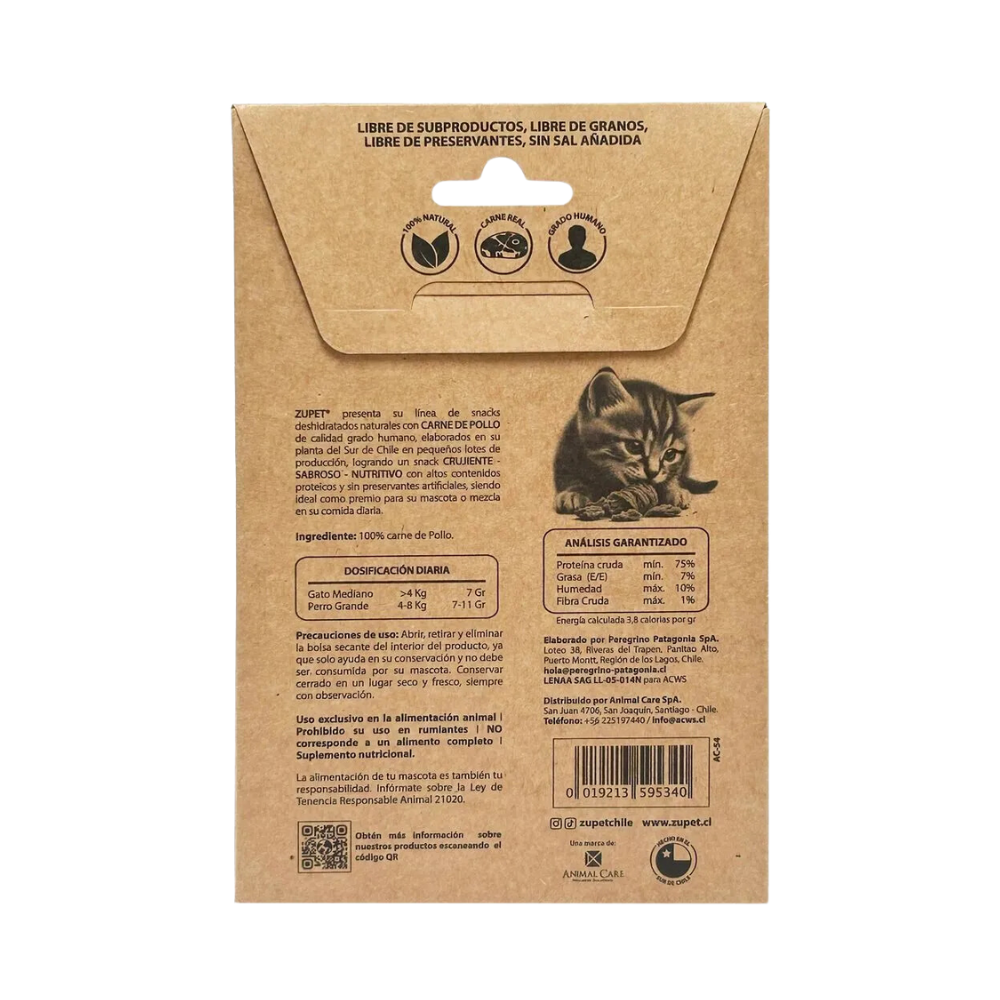 Snack Para Gato Zupet Deshidratado de Pollo 30g