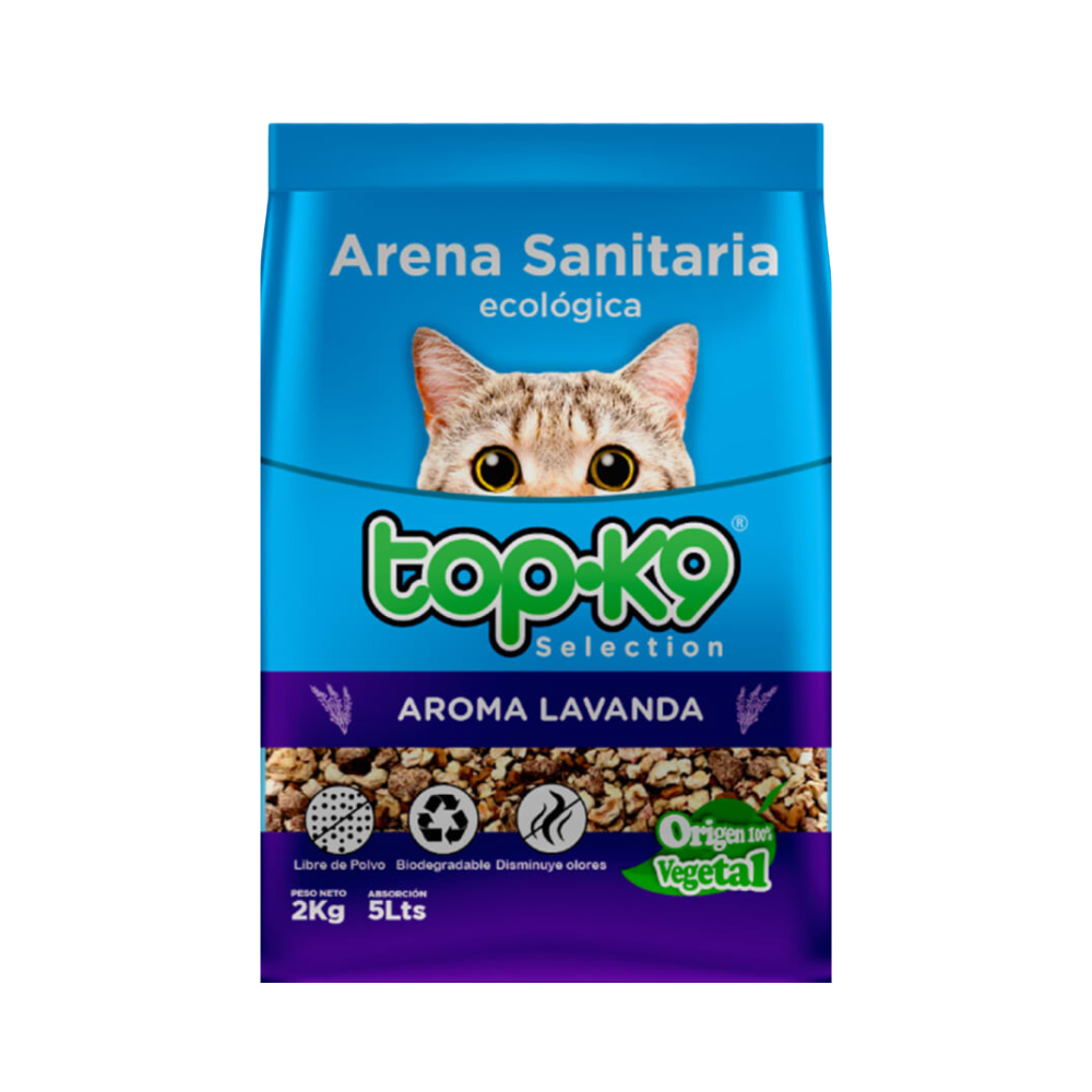 Arena Sanitaria Ecológica TopK9 10x2kg Aroma Lavanda