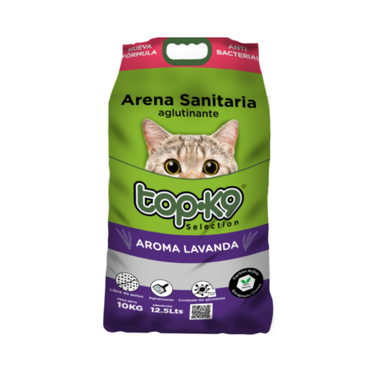 Arena Sanitaria Aglutinante TopK9 10kg/12,5lt Aroma Lavanda