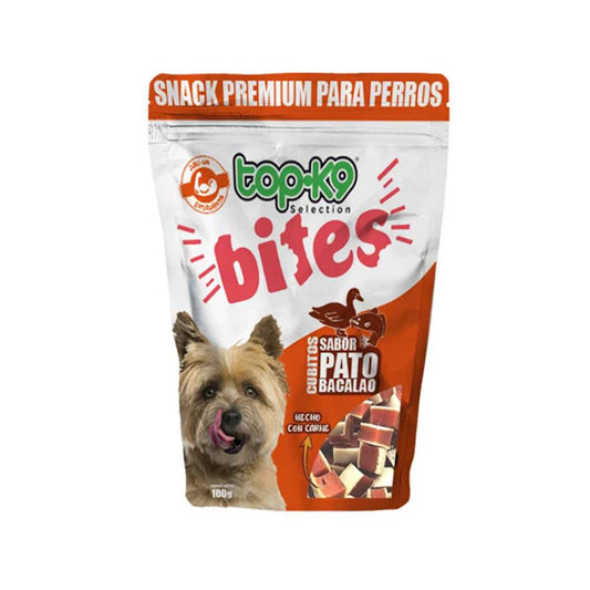 Snack Bites Cubitos Pato y Bacalao 100g Para Perros TopK9