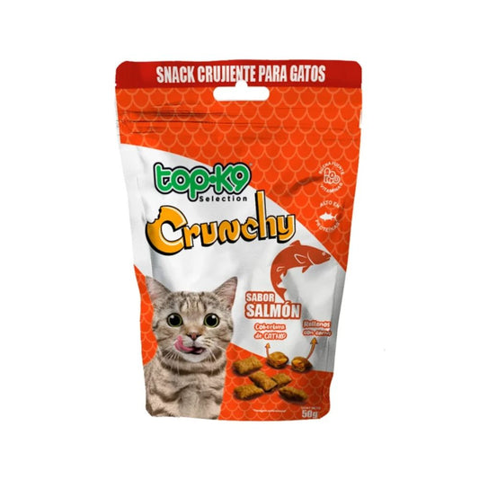 Snack Crunchy Catnip y Salmon 50g TopK9
