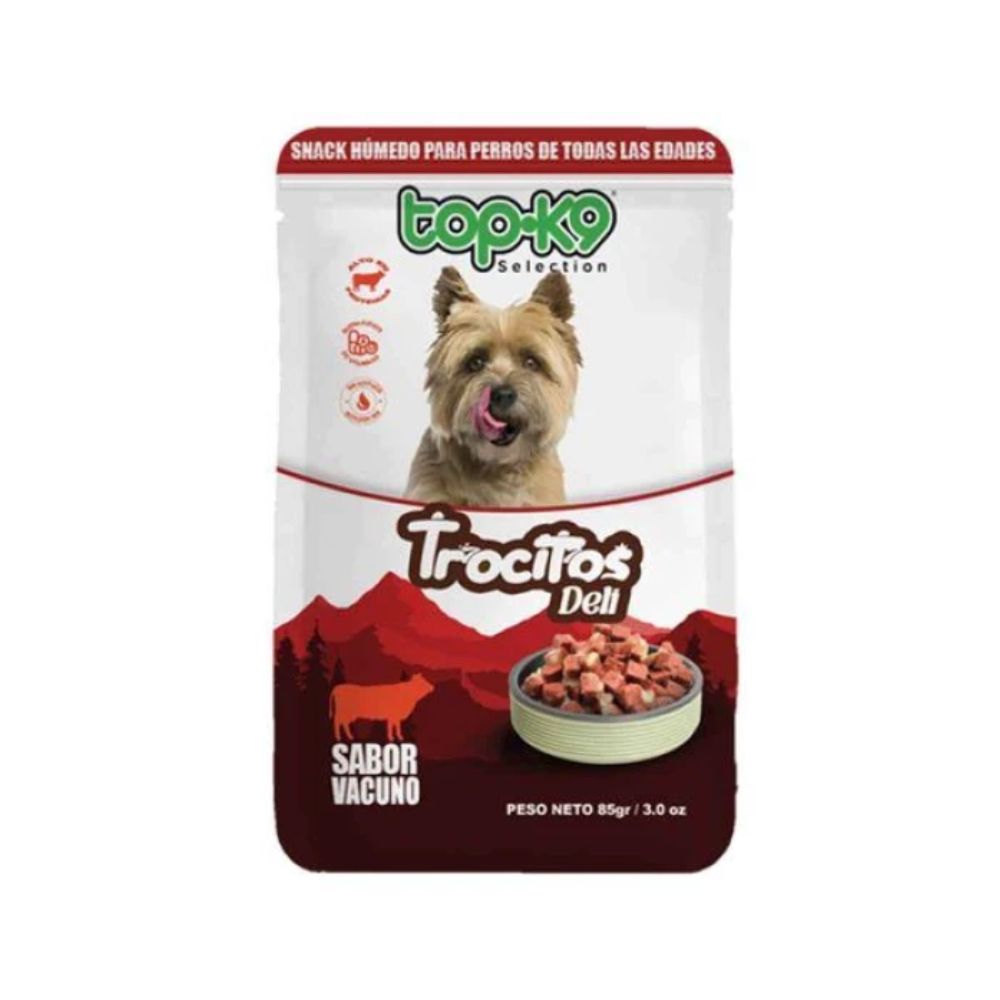 Snack Trocitos Deli Vacuno 85g TopK9