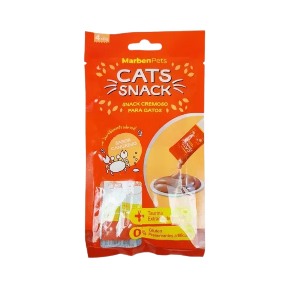 Cats Snack Tubito Cremoso Cangrejo 4x15g