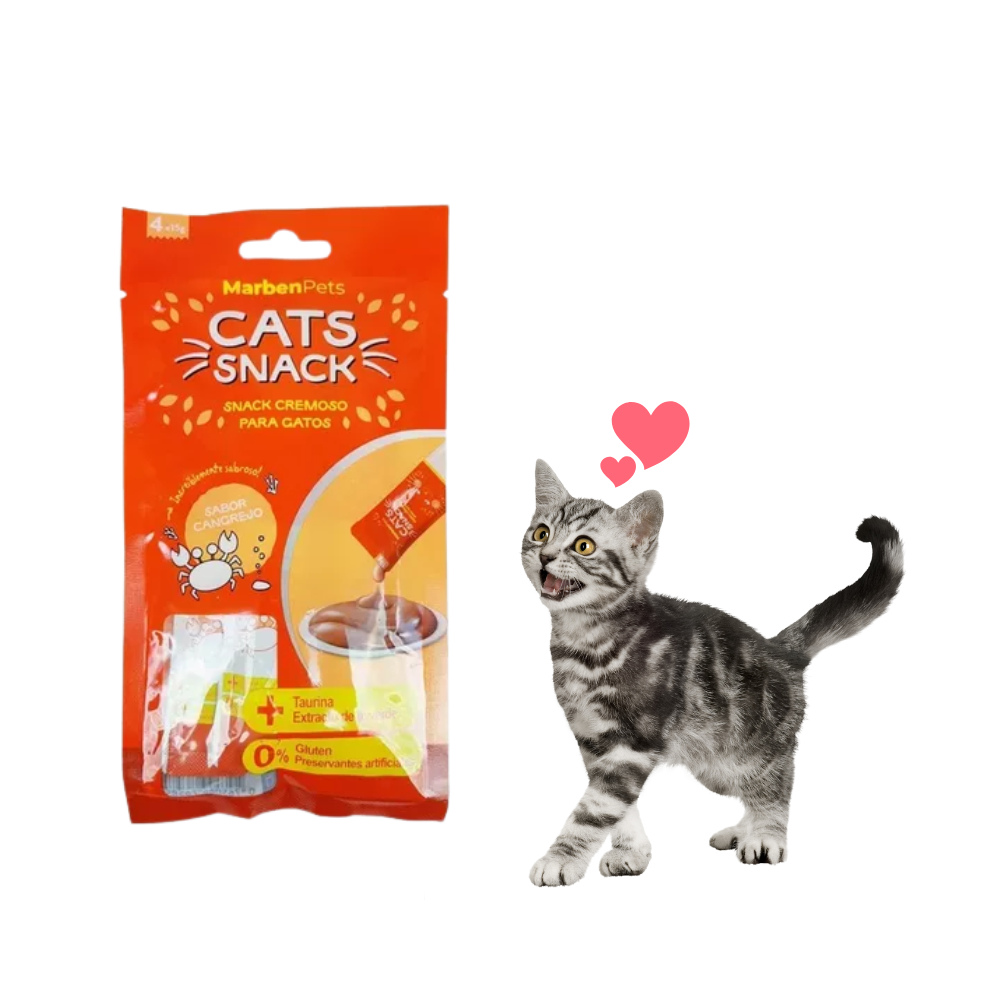 Cats Snack Tubito Cremoso Cangrejo 4x15g