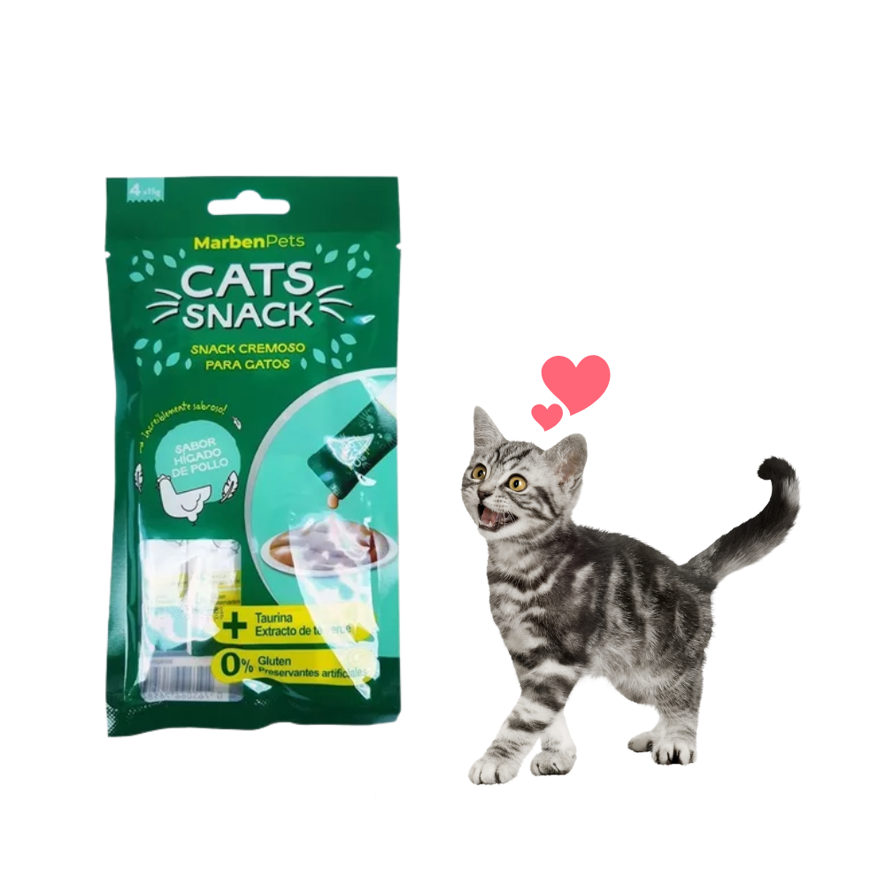 Cats Snack Tubito Cremoso Higado de Pollo 4x15g