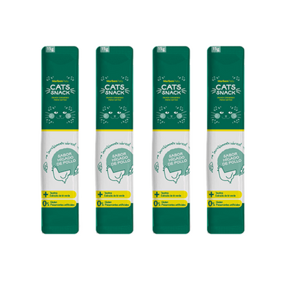 Cats Snack Tubito Cremoso Higado de Pollo 4x15g