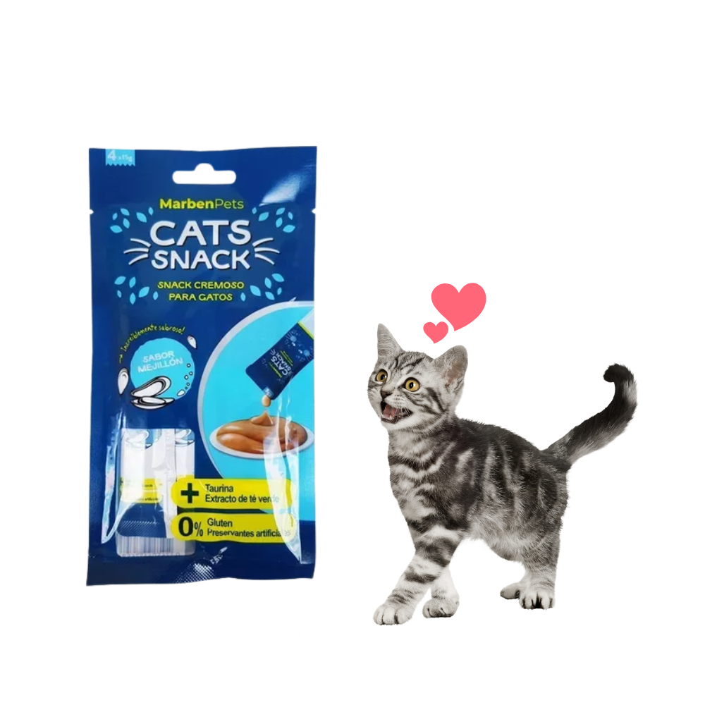 Cats Snack Tubito Cremoso Mejillon 4x15g