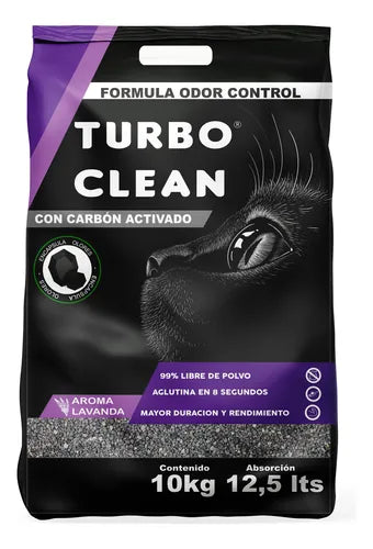 Arena Sanitaria Aglutinante Turbo Clean 10kg Aroma Lavanda