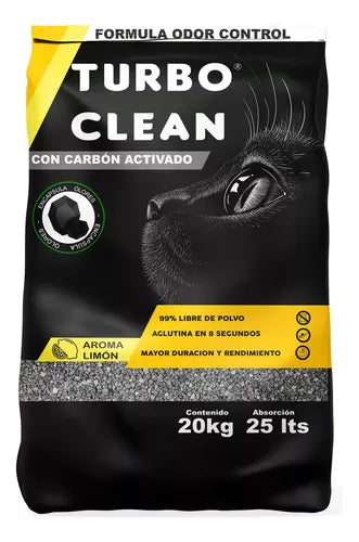 Arena Aglutinante Turbo Clean Odor Control 20kg Limón