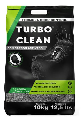 Arena Sanitaria Aglutinante Turbo Clean 10kg Aroma Manzana