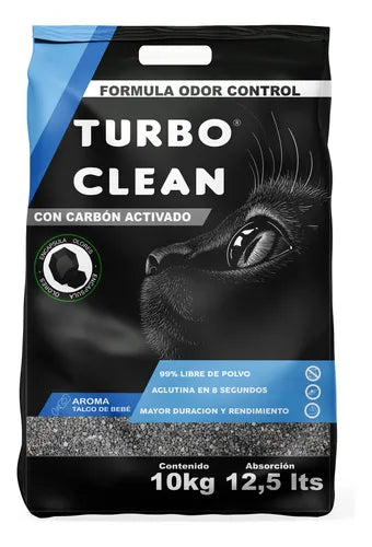 Arena Sanitaria Aglutinante Turbo Clean 10kg Aroma Talco de bebé