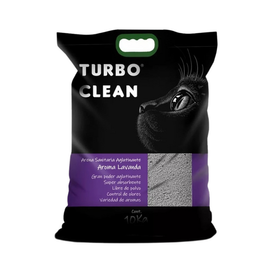 Arena Sanitaria Aglutinante Turbo Clean 10kg Aroma Lavanda