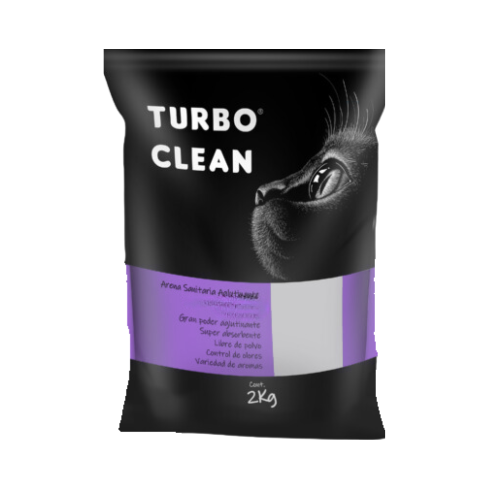 Arena Sanitaria Aglutinante Turbo Clean 2kg Aroma Lavanda