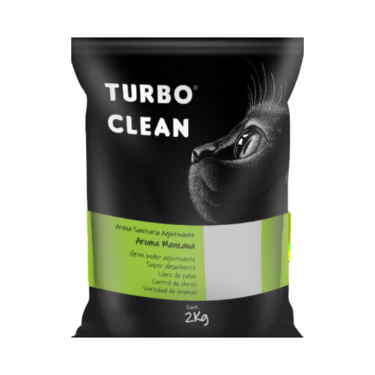 Arena Sanitaria Aglutinante Turbo Clean 2kg Aroma Manzana