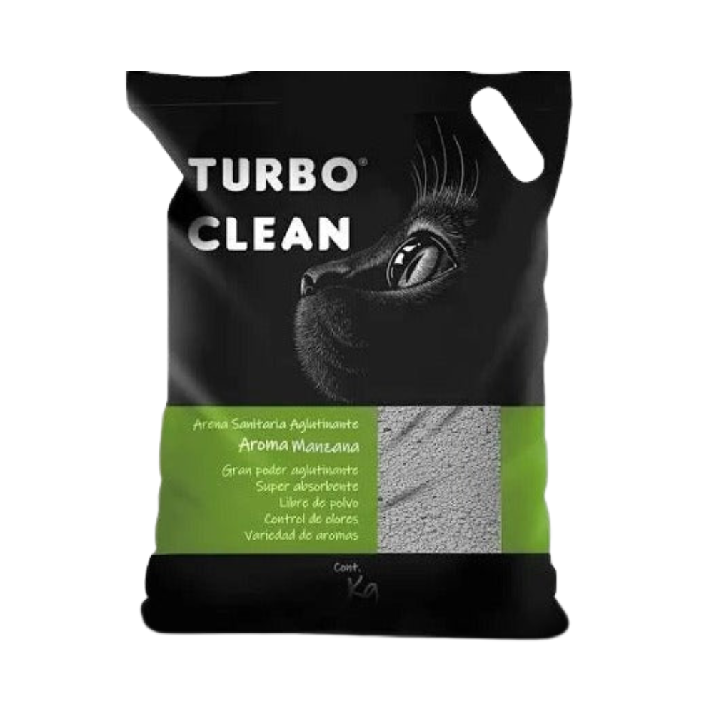 Arena Sanitaria Aglutinante Turbo Clean 4kg Aroma Manzana