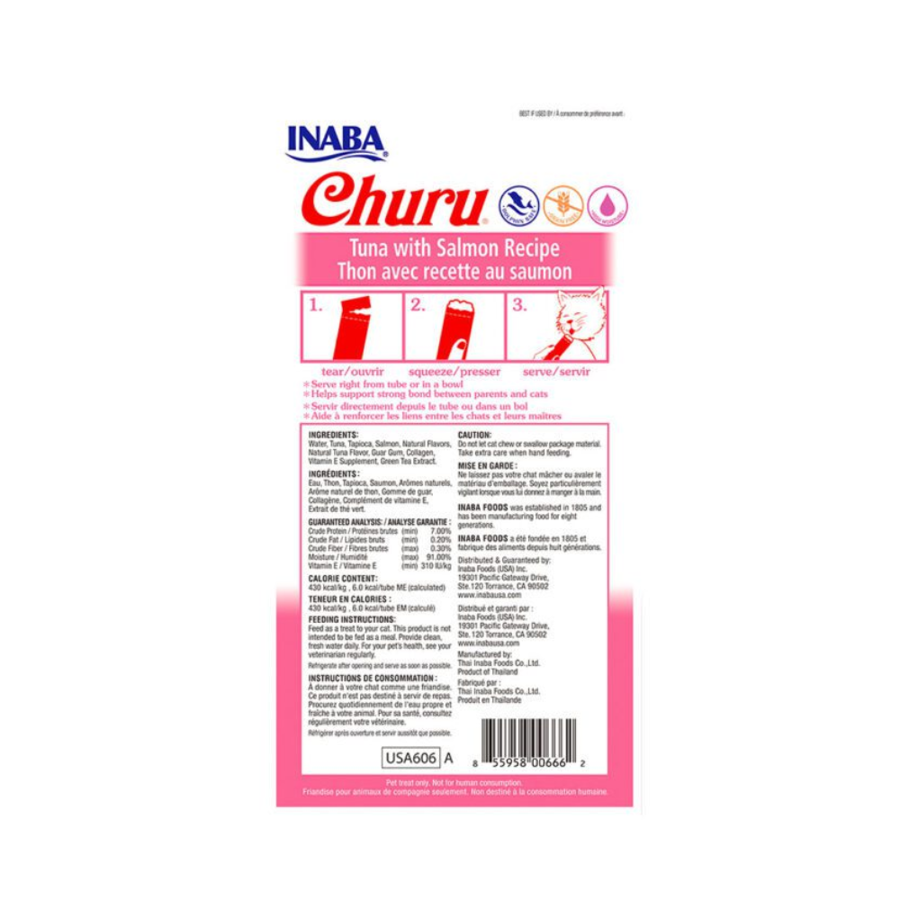 Churu de atún con salmón 56g/14g x4 Tubos