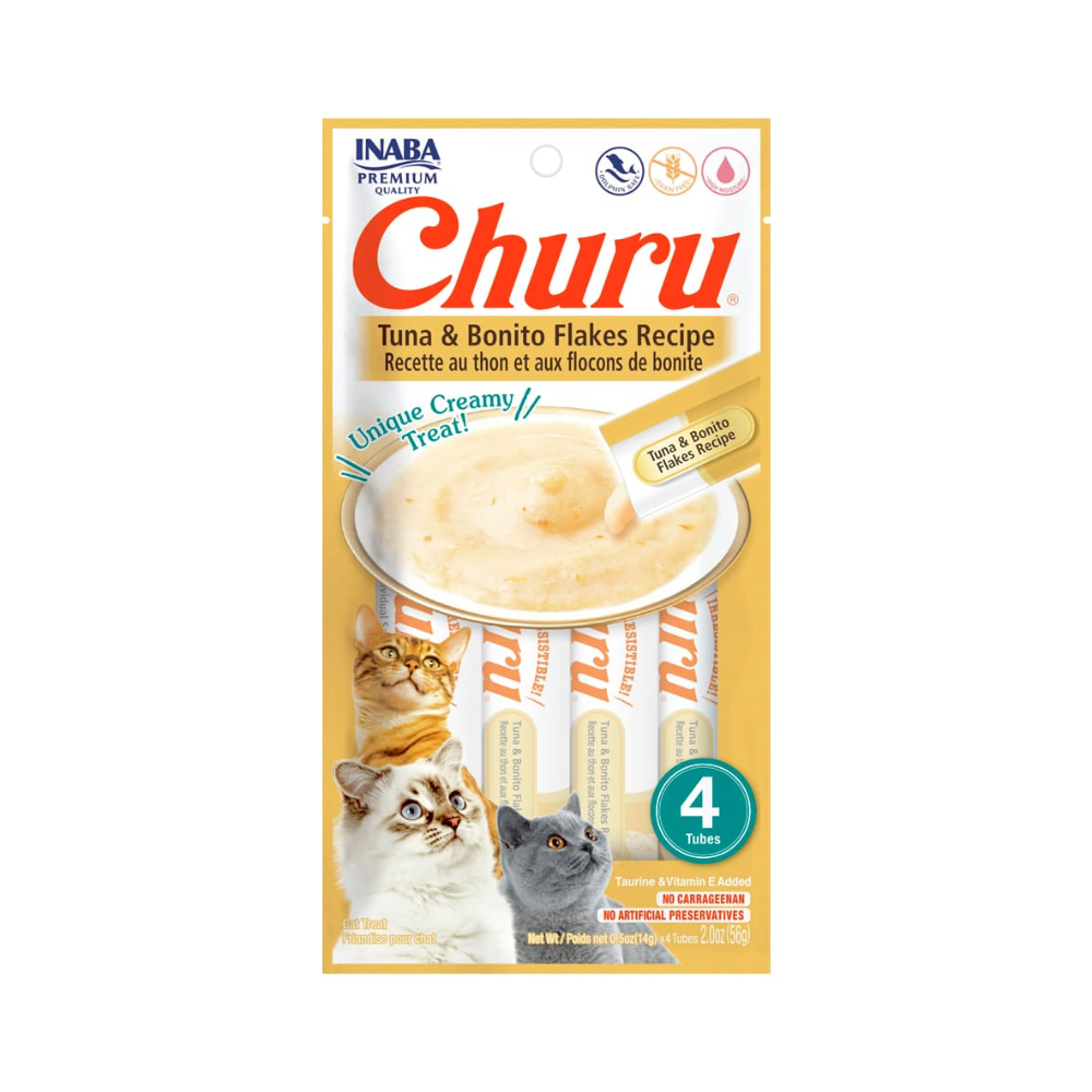 Churu de atún con hojuelas de bonito 56g/14g x4 Tubos